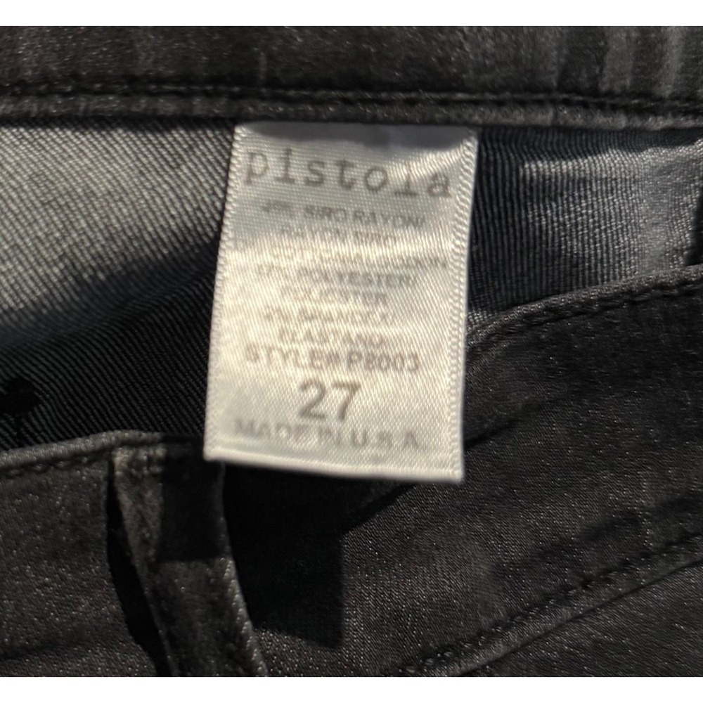 Pistola Faded Black High Rise Flare Jeans Patch Pocket Style P8003 Size 27 - Picture 4 of 7